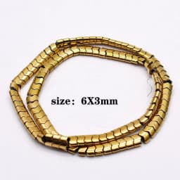 Plated Genuine Gold Color Retention AAA+ Natural Hematite Stone Spacer Loose Beads For Jewelry Making Diy Bracelets Finding