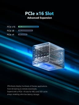 MINISFORUM N5 Pro AI NAS Server AMD Ryzen AI 9 HX PRO 370 12-Core 80 TOPS 10GbE + 5GbE Dual LAN OCuLink PCIe X16 USB4 5-Bay Storage