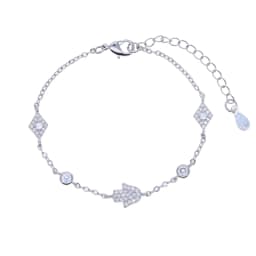 Lucky Turkish Jewelry Micro Paved CZ Evil Eye Hamsa Hand Charm Link Chain Fashion Women Bracelet