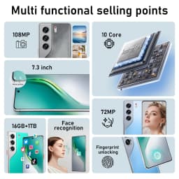 2025 HOT Gold G Camon 40 Pro 7.3inch HD Global Edition Original Smart Dual Card 8000mAh Battery Facial Recognition Function