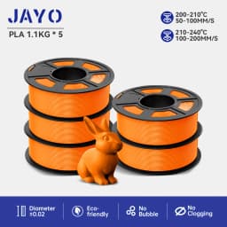 JAYO PLA Filaments 5 Rolls/ 3D Printer Filament 1.75mm FDM 3D Printer Materials Neatly Wound High Toughness for FDM 3D Printer