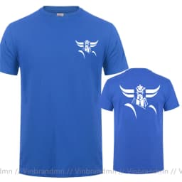 Front Back Print Goldorak Grendizer Mazinger Z T-Shirt Japanese Cartoon Design Summer Men's Tees Tops Short Sleeve Cotton Tshirt