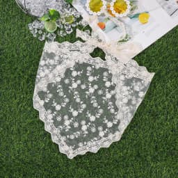 AWAYTR Korean Triangle Headband Short Skirt Butt Curtain Headscarf Lace Trim Small Apron Knitting Headband Stacked Women
