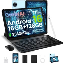 DOOGEE U11 2 in 1 Tablet PC 16GB(4+12) 128GB 11" Ultra-clear 90Hz Display Unisoc T606 8580mAh Battery Android 16 Widevine L1