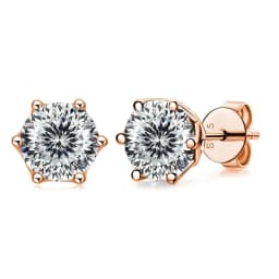 0.5ct-1ct D Color Certified Moissanite Stud Earrings Lab Created Diamond 925 Sterling Silver Gold Plated Wedding Jewelry