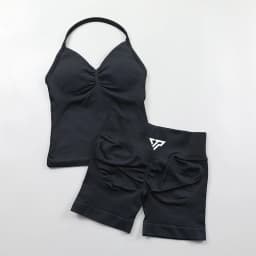 Keep That Pump 2 Piece Sets Shorts Top Women's Outfits Yoga Sets Gym Sets High Quality Seamless Lace-Up Bra Scratch Sports Sets