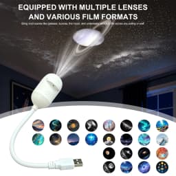 HD Galaxy Star Projector Night Light with Films USB Plug and Play Starry Sky Projector Ceiling Light Atmosphere Lamp for Bedroom