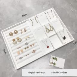 Tray for Storage Rings Bracelet Exhibition Black/White PU Leather Jewelry Pallet Necklace Jewelry Organizer Showcases