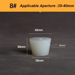 2PCS Silicone Stopper White Semi-transparent With 8mm Holes Tapered Reusable Lab Seal Stoppers Suitable for Test Tubes Flasks