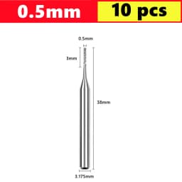 10pcs PCB Corn End Milling Cutter 0.5-3.175mm, 3.175mm (1/8) Shank Hard Alloy PCB Milling Cutter CNC Cutting Milling Cutter