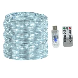 5M/10M/20M/30M USB 8Modes Remote Copper Wire LED Waterproof String Fairy Light for Xmas Party New Year Christmas Decoration
