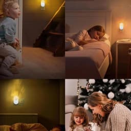 RGB Plug in Night Light Color Changing Dusk to Dawn Wall Socket Wireless LED Nightlight for Kid Living Room Bedroom Bedside Lamp