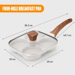 Deepened Divided Egg Frying Pan 4 Section Pancake Maker Aluminum Alloy Omelet Cooker Pan With Glass Lid For All Stoves