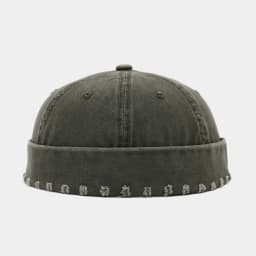 Solid Japanese Korean Style Retro Beanies Men's Women's Washed Cotton Brimless Landlord Docker Cap Street Fashion Unisex