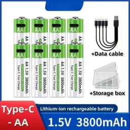 2026 NEW Lithium-Ion Battery Type-C Rechargeable High-Capacity AA&AAA Battery For Remote Control, Mouse, Electric Toys
