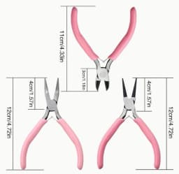 1set Senior Jewelry Making Tool Set, Includes Round Nose, Pointed Nose, and Wire Cutters, Non-Serrated Pliers for Beginners