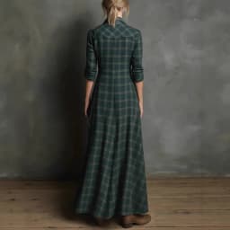 Retro Plaid Print Button Lapel Shirt Long Dresses Woman Spring Sexy High Waist Pocket Party Dress Long Sleeve Loose Autumn Dress