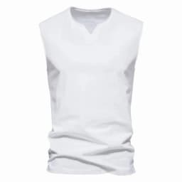 Summer Mens V-neck Tank Tops Athletic Jogging Gym TShirts Loose Vest Cotton Sleeveless T-Shirt Lightweight Basic Sport Tops