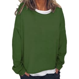 Women's Loose Fit Printed Crew Neck Long Sleeve Mid-Length Sweatshirt Soft Finish Pull On Women's Hoodies And Woman Clothes