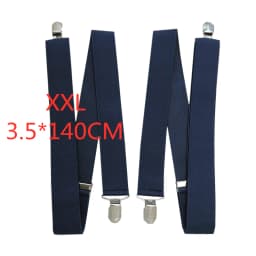 3.5 cm Wide Solid Color No Cross Suspenders Men 4 Strong Clips Women Suspender For wedding Party Trouser Braces