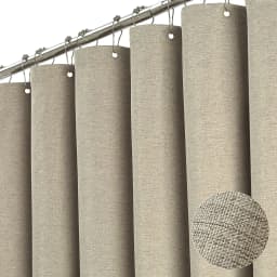 Luxury Linen Shower Curtain with Silver Metal Hooks Bathroom Waterproof Thick Fabric Bath Curtains Bathtub Large Bathing Cover