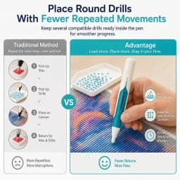 Automatic Pen Bead Dispenser Beadblitz Diamond Art Pen Dispenser for Round Drills DIY Crafts for Adults
