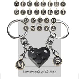 Personalized Brick Matching Heart Keychain for Couple Boyfriend Girlfriend Valentines Day Gifts Sweet Couple Keyring