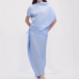 Pleated T-Shirt 2026 Summer New Japane Irregular Cut Pile Collar Top Simple Fashion Lightweight Wrinkle-Free Women Skirt