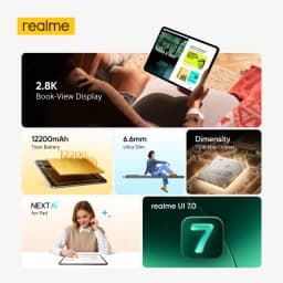 New Tablet realme Pad 3 5G 256GB 11.61" 120Hz LCD Display Dimensity 7300-Max Chipset 12200mAh Battery 45W Charge 2.8K Book-View