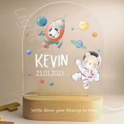 Customized Baby Birth Night Light Personalized Name Animal Bear Bunny Rabbit with USB Lamp for Bedroom Birthday Christmas Gift
