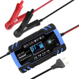 FOXSUR Car Battery Charger 12V 8A 24V 4A Touch Screen Pulse Repair LCD Fast Power Charging Wet Dry Lead Acid Digital LCD Display