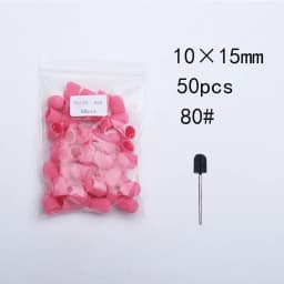 50PCS Green Nail Sanding Caps Bands With Rubber Drill Polishing Nail Art Rotating Remove Burrs Manicure Pedicure Accessory Tool