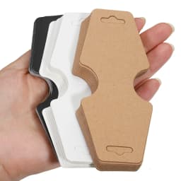 50pcs 5x12cm Blank Kraft Paper Packing Card for DIY Jewelry Necklace Bracelet Hairband Display Card Retail Price Hang Tag Lables