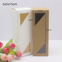 10pcs 5cm Series Size Rectangular Gifts Window Packaging Boxes 5x5x8/10/12/15/20cm Paper Box White Home Party Supplies Box