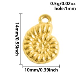 6Pcs/Lot Stainless Steel Round Vortex Sea Conch Shell Charms Spiral Swirl Pendant подвески For Jewelry Findings Accessories