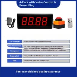 Digital Display Competition Timer Countdown Stopwatch Counter 2.3 Inch 4-Digit Training Speech Timing Equipment + Remote Control