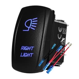 12V 24V Boat Trim Tabs Switch (ON)-OFF-(ON) Momentary Rocker Switch Waterproof Blue Light ON-OFF Toggle Switch With Harness