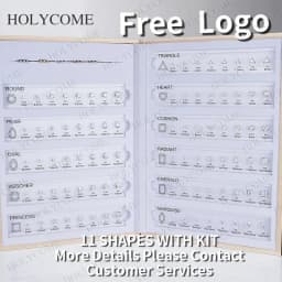 Updated Free Custom LOGO Kit Fancy Shapes CZ Diamond Carat Chart Comparison Set Reference White Pink Yellow Gemstone Selectable