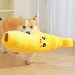 Pets Calming-Banana Plush Toy Squeaky 2 In 1 Anxiety Boredom Relief Dog Chewing Toys Soft Sturdy For Pet Alone Companion