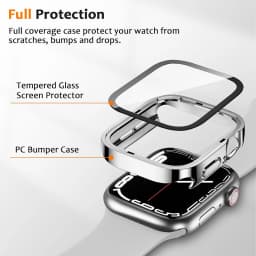 Cover for Apple Watch Case 46mm 42mm 49mm 45mm 44mm 41mm 40mm Tempered Glass Screen Protector Series 12 11 10 9 8 SE 3 Ultra 4 3