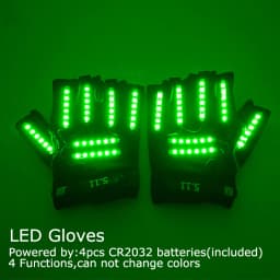 USB Rechargeable LED Glowing Gloves Finger Lighting Flashing Gloves Glasses Stage Performance Costume Dance Concert Decor