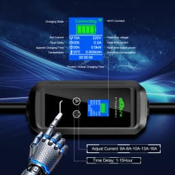 Portable EV Charger Tuya App 16A 3.6KW Type 2 Charging EVSE Wall Box Timer For Electric Vehicle Hybrid Cars Length 3.5M