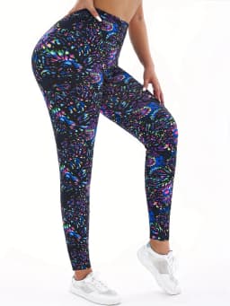 Printed Geometric Casual Tight Fitting Women's Tight Pants For Healthy Height Suitable For Stretching Running Sports Exercise