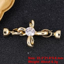 Juya DIY 18K Gold Plated Creative Closure Fasteners Lock Clasps Accessories For Needlework Beads Pearls Jewelry Making Material