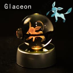 Pokemon 3D Crystal Ball Pikachu Gengar Mew Mewtwo Figurines Lamp Base Pokeball 3D Pokemon Glass Ball Statue Birthday Gift