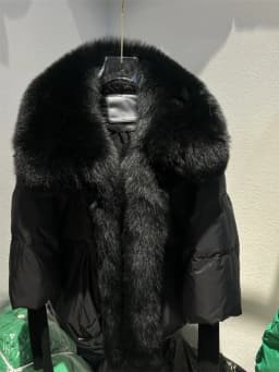 OFTBUY New Duck Down Jacket Winter Coat Women Super Large Real Silver Fox Fur Collar Jacket Knit Sleeve Fashion Luxury Outerwear