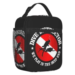 Scuba Diver Flag Resuable Lunch Box for Women Multifunction Dive Diving Thermal Cooler Food Insulated Lunch Bag Office Work