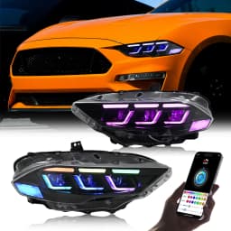 Headlights for Ford Mustang 2018-2022 Full LED Lighting Control