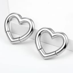 Casvort 2 PCS Peach Middle Heart Ear Weights Hangers Ear Gauges Plug 316 Stainless Steel Piercing Women Wedding Body Jewelry