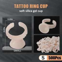 100/300/500pcs Disposable Ring Tattoo Ink Cups Soft Silicone Pigment Container Portable Microblading Permanent Tattoo Accessory
